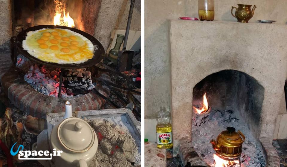 تهیه چای و غذای آتشی در اقامتگاه بوم گردی اودرج - رفسنجان - روستای اودرج